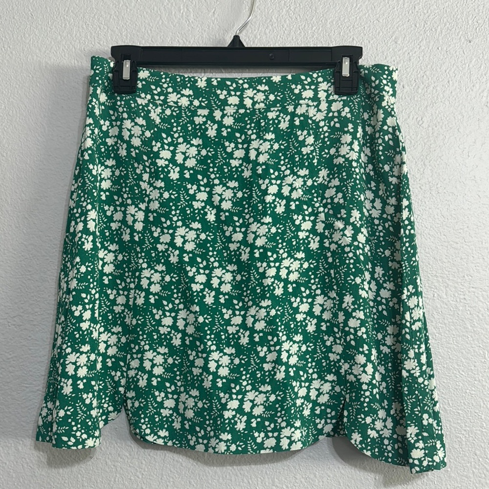 For Love And Lemons White and Green Mini A-Line Skirt